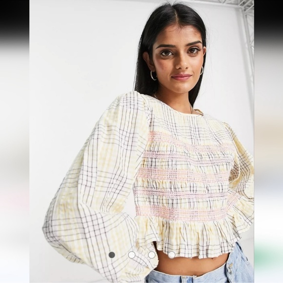 ASOS Multicolor Plaid Ruffle Top - Picture 2 of 12